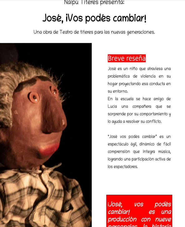 titeres shows - jose vos podes cambiar